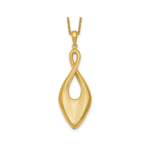 Yellow Plated Sterling Silver Infinity Drop Pendant Necklace with Chain (16 Inch